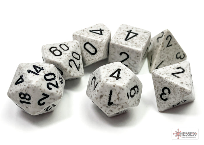 Chessex Speckled Arctic Camo Polyhedral 7-Dice Set