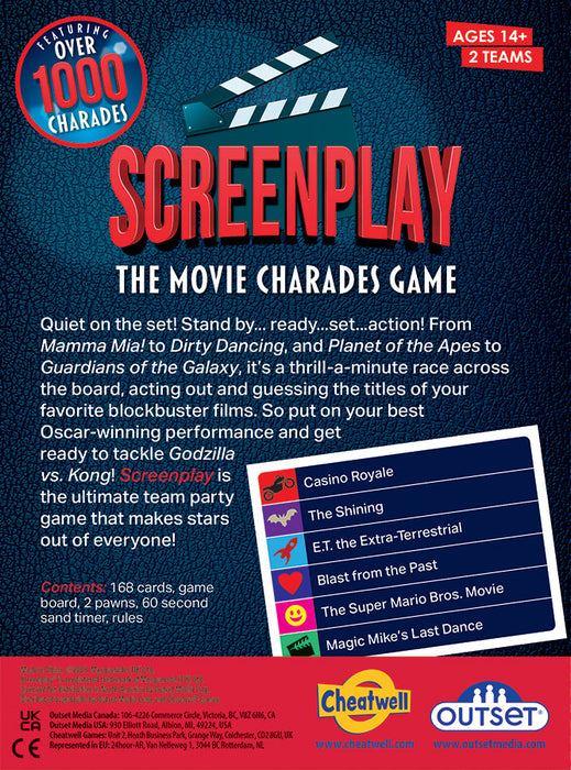 Screenplay: The Movie Charades Game | Boardgame | Outset Media