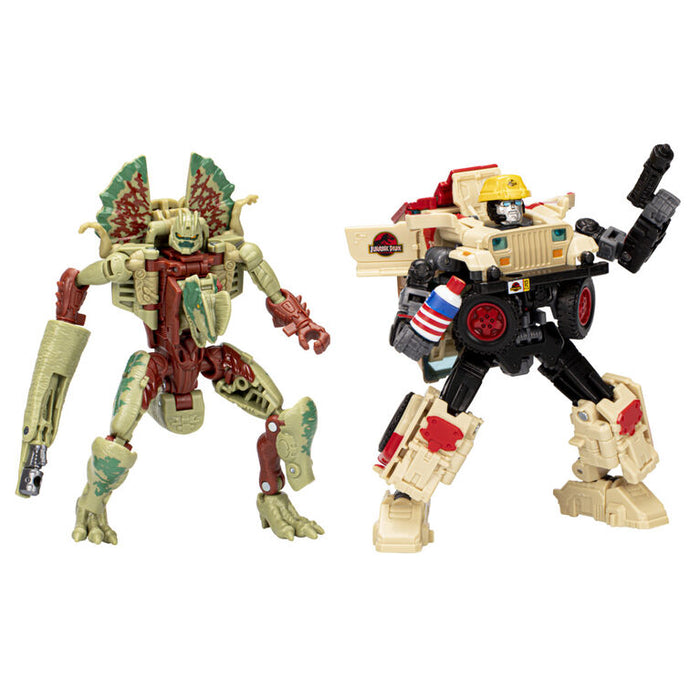 Transformers Collaborative Jurassic Park x Transformers Toys Dilophocon and Autobot JP12 Action Figures