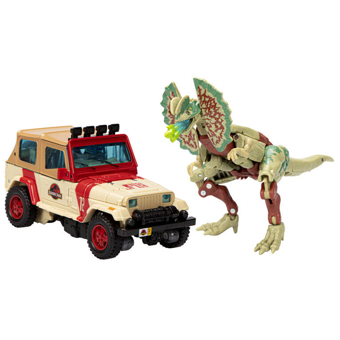 Transformers Collaborative Jurassic Park x Transformers Toys Dilophocon and Autobot JP12 Action Figures