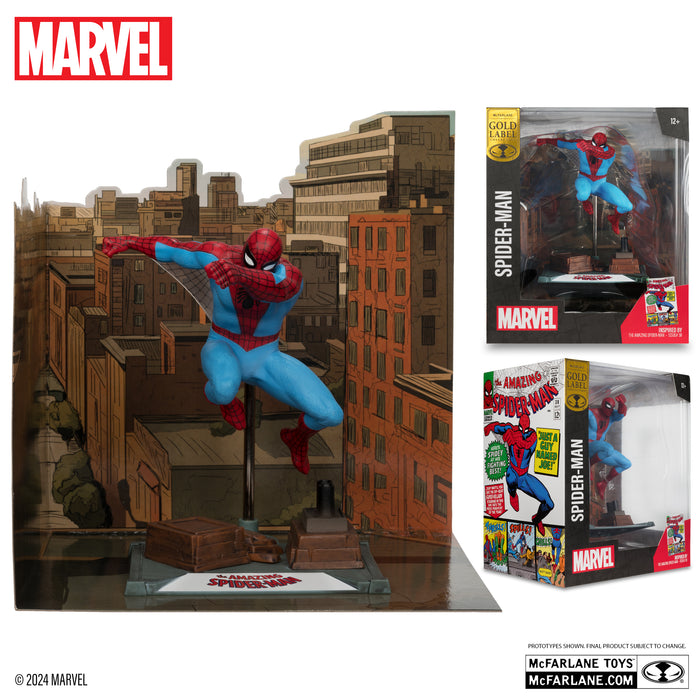 Spider-Man 1:10th Scale Collectible with Scene (The Amazing Spider-Man #38) Gold Label (MCFARLANE TOYS)