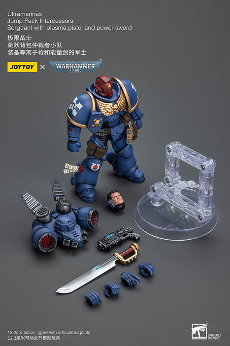 Ultramarines Jump Pack Intercessors Sergeant with Plasma Pistol and Power Sword