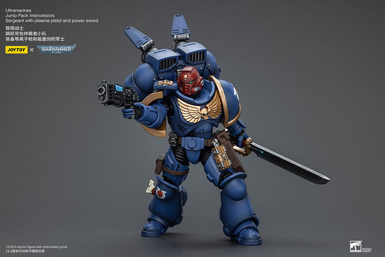 Ultramarines Jump Pack Intercessors Sergeant with Plasma Pistol and Power Sword