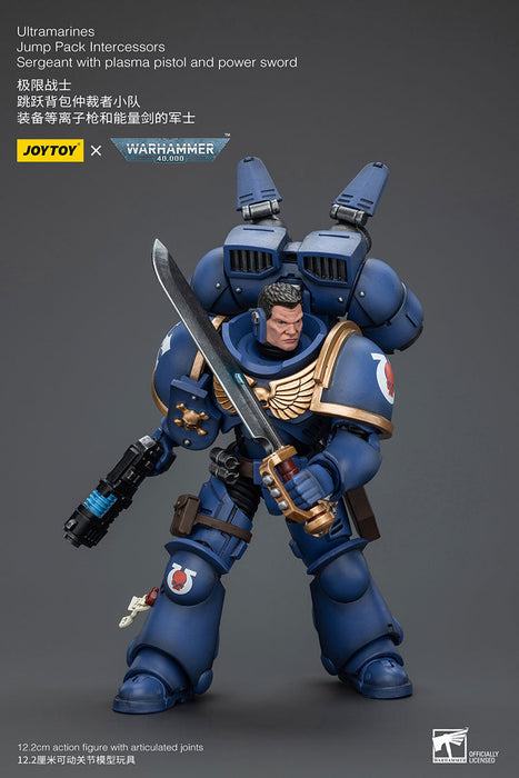 Ultramarines Jump Pack Intercessors Sergeant with Plasma Pistol and Power Sword