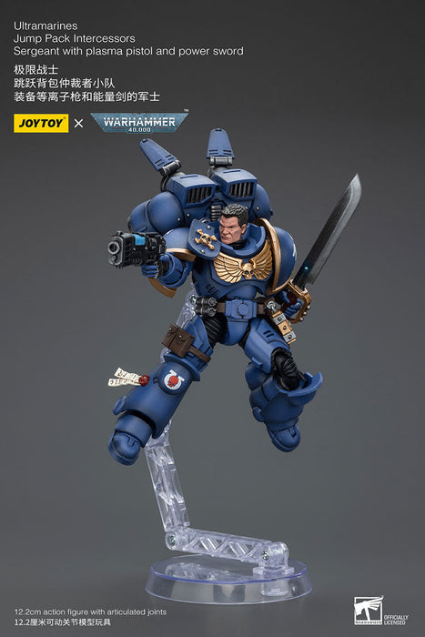 Ultramarines Jump Pack Intercessors Sergeant with Plasma Pistol and Power Sword