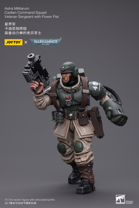 Astra Militarium Cadian Command Squard Veteran Sargeant with Power Fist