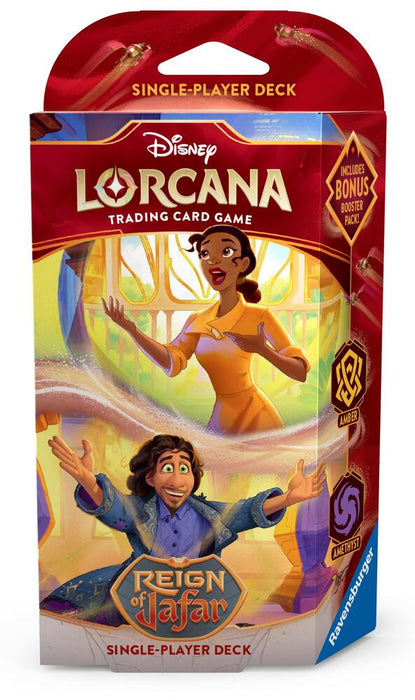 DISNEY LORCANA REIGN OF JAFAR TIANA/BRUNO AMBER/AMETHYST STARTER DECK
