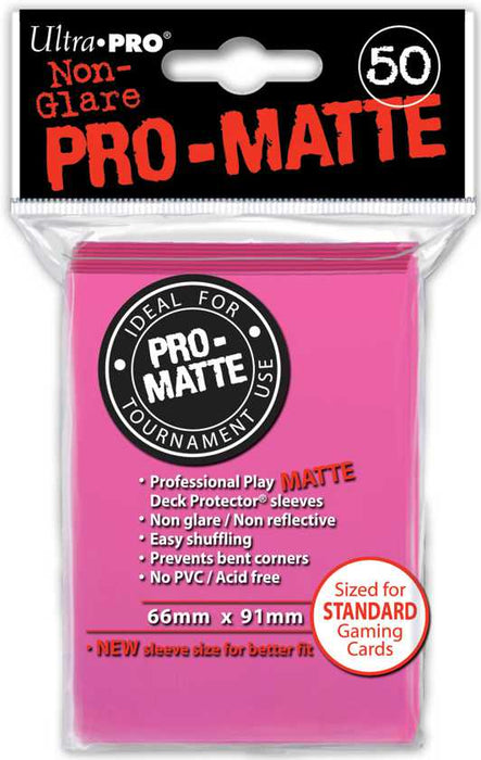 ULTRA PRO D-PRO PRO-MATTE BRIGHT PINK 50CT