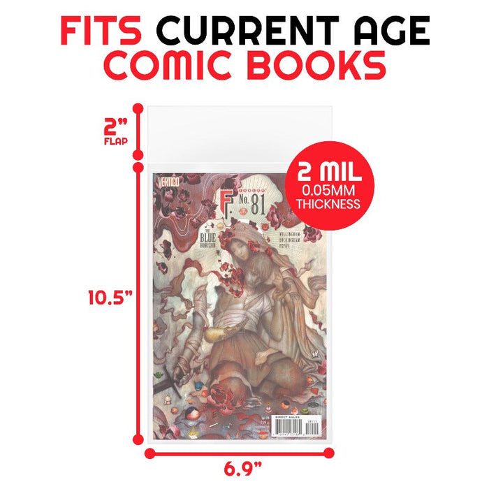 Current Age Comic Bags - 2MIL - 100 pack (EVORETRO)