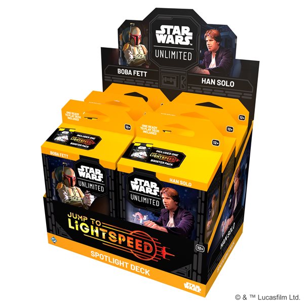 [PREORDER] Star Wars: Unlimited: Jump to Lightspeed Spotlight Deck: Han Solo and Boba Fett (Set of 2)