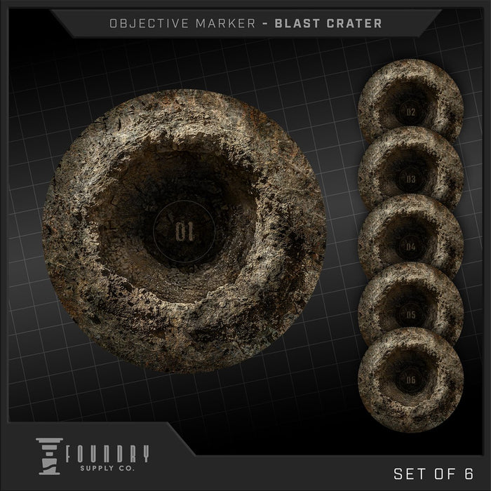 [PREORDER] Blast Crater | 7.5" Round Objective Marker | Foundry Supply Co.