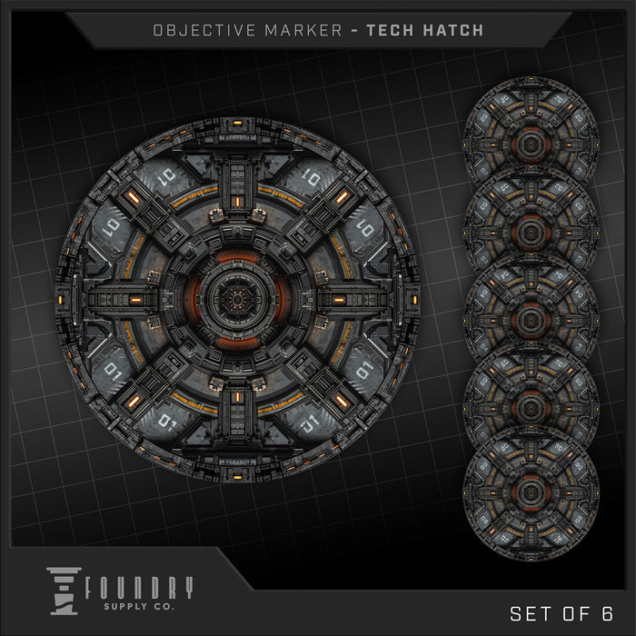 [PREORDER] Tech Hatch | 7.5" Round Objective Marker | Foundry Supply Co.