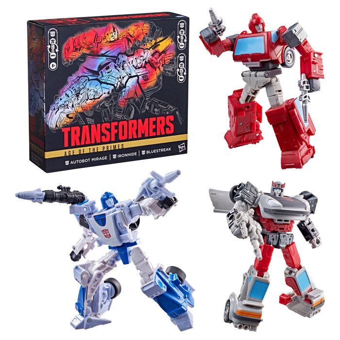 [PREORDER] Transformers Age of the Primes 3-Pack Action Figures (Mirage, Ironhide, Bluestreak) | Action Figure | Hasbro
