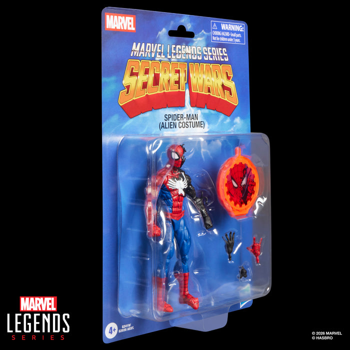 Marvel Legends Series Secret Wars Spider-Man (Alien Costume) | 6 Inch Action Figure | Hasbro