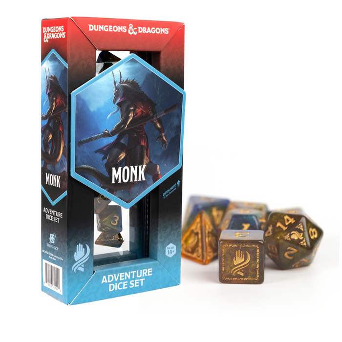 Dungeons & Dragons Adventure Dice - Monk: Blue / Gold (Sirius Dice)