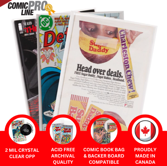 Current Size Comic Bags – 6 7/8″ x 10 1/2″ with 2″ flap (ComicProLine)