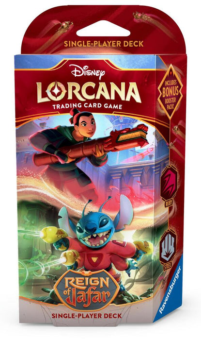DISNEY LORCANA REIGN OF JAFAR MULAN/STITCH RUBY/STEEL STARTER DECK