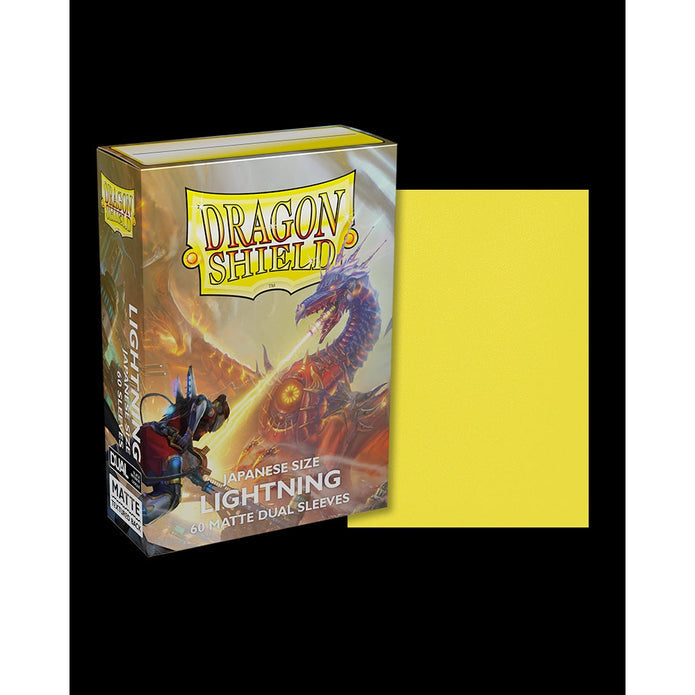 Dragon Shield: Japanese Size Matte Sleeves DUAL Lightning (60ct) - (Yellow)