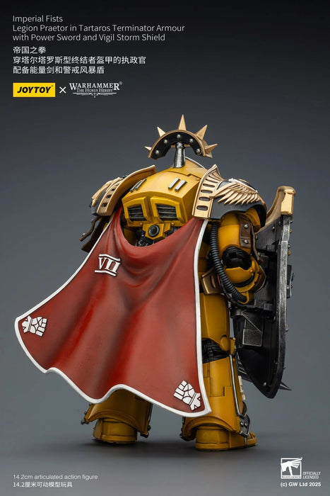 [PREORDER] Imperial Fists Legion Praetor in Tartaros Terminator Armour with Power Sword and Vigil Storm Shield | Action Figure | Joytoy