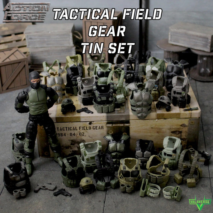 Tactical Field Gear Tin Set | 1/12 Scale Action Figure Accessories | Valaverse