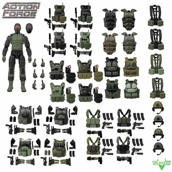 Tactical Field Gear Tin Set | 1/12 Scale Action Figure Accessories | Valaverse