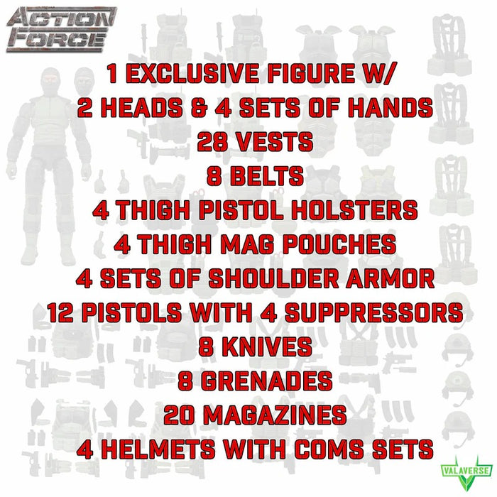 Tactical Field Gear Tin Set | 1/12 Scale Action Figure Accessories | Valaverse