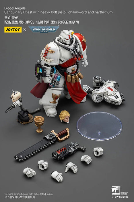 Blood Angels Sanguinary Priest with Heavy bolt pistol, chainsword and narthecium | 1/18 Scale Action Figure | JOY TOY
