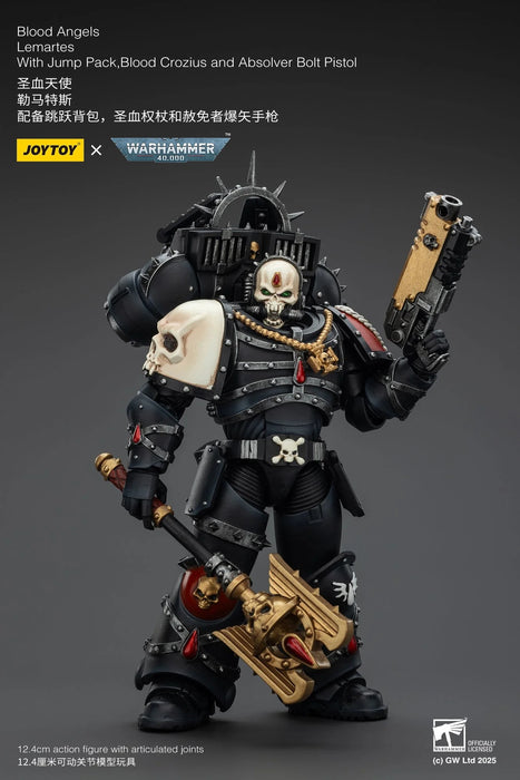 [RERUN PREORDER] Blood Angels Lemartes With Jump Pack Blood Crozius and Absolver Bolt Pistol | WARHAMMER 40K Action Figure | JOYTOY