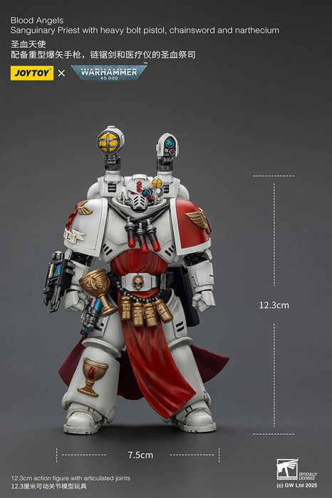 Blood Angels Sanguinary Priest with Heavy bolt pistol, chainsword and narthecium | 1/18 Scale Action Figure | JOY TOY