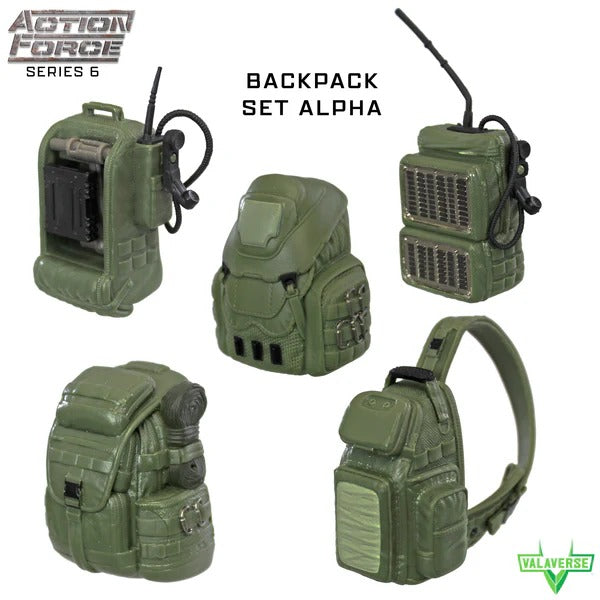 Backpack Set (Various: Alpha, Bravo, Charlie) | Action Figure | Valaverse