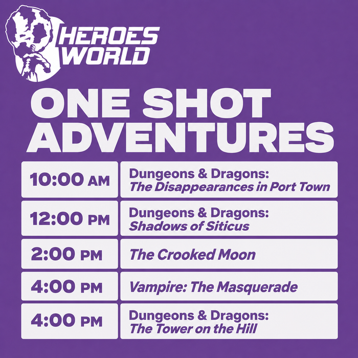 Free RPG Day 2026 | One Shot Adventures | Heroes World