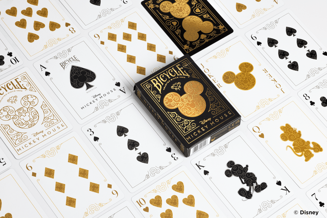 Bicycle Playing Cards: Disney Mickey Mouse (Black & Gold)