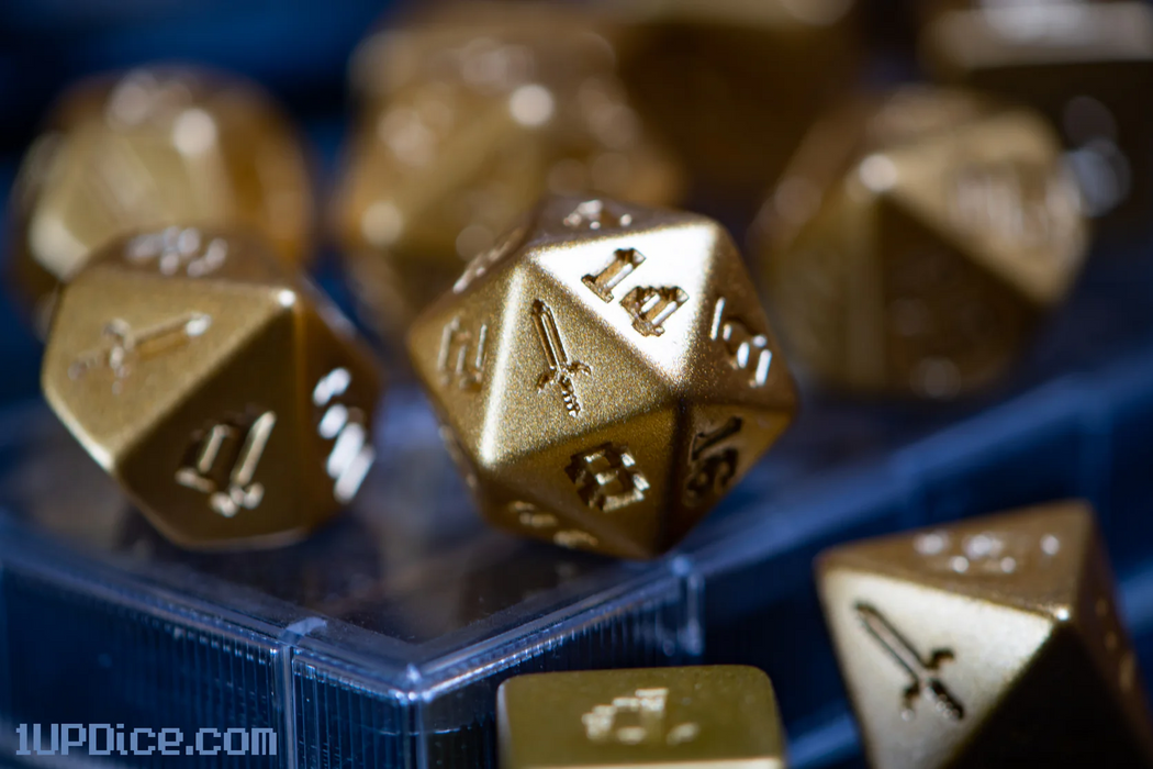 1UP Dice Master Edition Mythical Sword | RPG Polyhedral Dice Set | Infinite Black