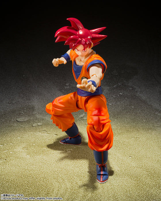 TAMASHII NATIONS DRAGON BALL SUPER SAIYAN GOD SON GOKU INSTILLED WITH THE LIGHT OF RIGHTEOUS HEARTS S.H. FIGUARTS