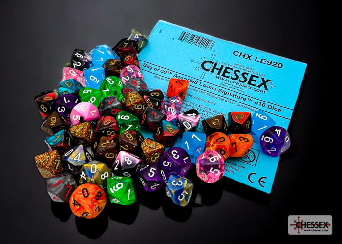 Signature d10 Dice | Bag of 50 Loose Dice | Chessex