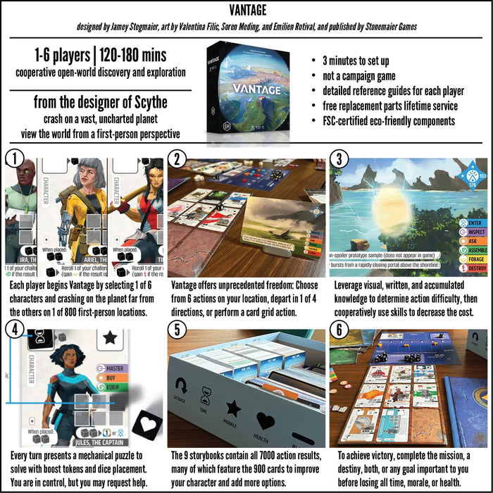VANTAGE (Jamey Stegmaier) | Board Game | Stone Maier Games