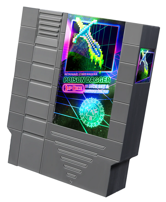 1UP Dice Poison Dagger | RPG Polyhedral Dice Set | Infinite Black