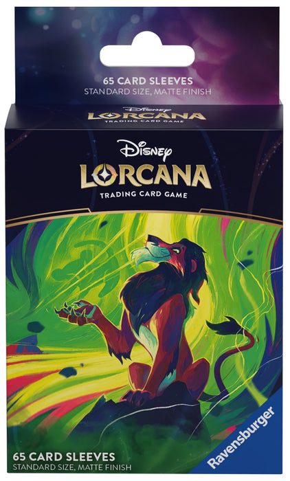 DISNEY LORCANA CARD SLEEVE SET 6 SCAR Heroes World DISNEY LORCANA CARD SLEEVE SET 6 SCAR Heroes World