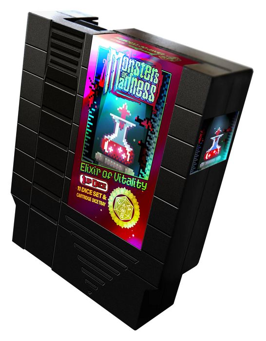 1UP Dice Elixir of Vitality | RPG Polyhedral Dice Set | Infinite Black