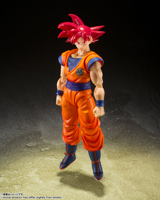 TAMASHII NATIONS DRAGON BALL SUPER SAIYAN GOD SON GOKU INSTILLED WITH THE LIGHT OF RIGHTEOUS HEARTS S.H. FIGUARTS
