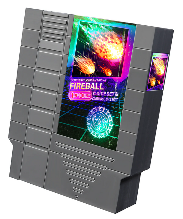 1UP Dice Fireball | RPG Polyhedral Dice Set | Infinite Black