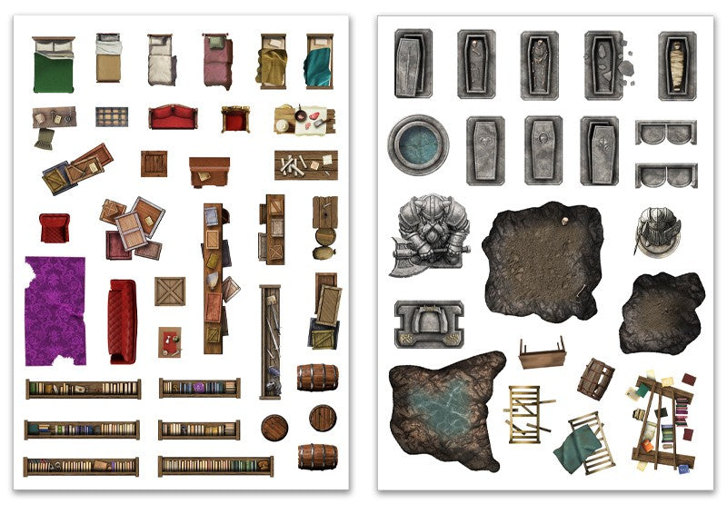 ADD ON SCENERY FOR RPG MAPS DUNGEON EXTRAS | DND Supplies | Loke Battle Mats