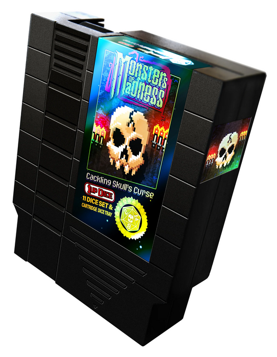 1UP Dice Cackling Skull | RPG Polyhedral Dice Set | Infinite Black