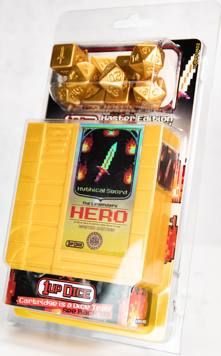 1UP Dice Master Edition Mythical Sword | RPG Polyhedral Dice Set | Infinite Black