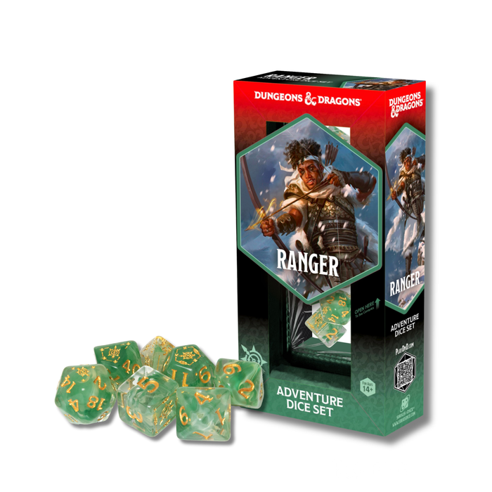 Ranger White/Green | Dungeons & Dragons RPG Adventure Dice Set | Sirius Dice