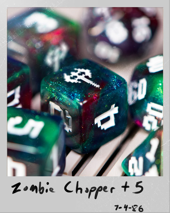 1UP Dice Zombie Chopper | RPG Polyhedral Dice Set | Infinite Black