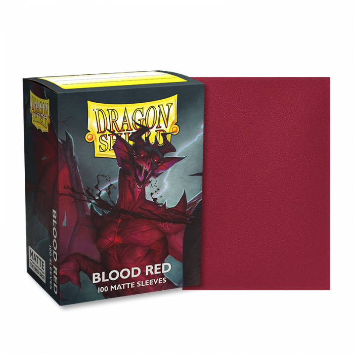 100 Count Card Sleeves | Matte Blood Red | Dragon Shield