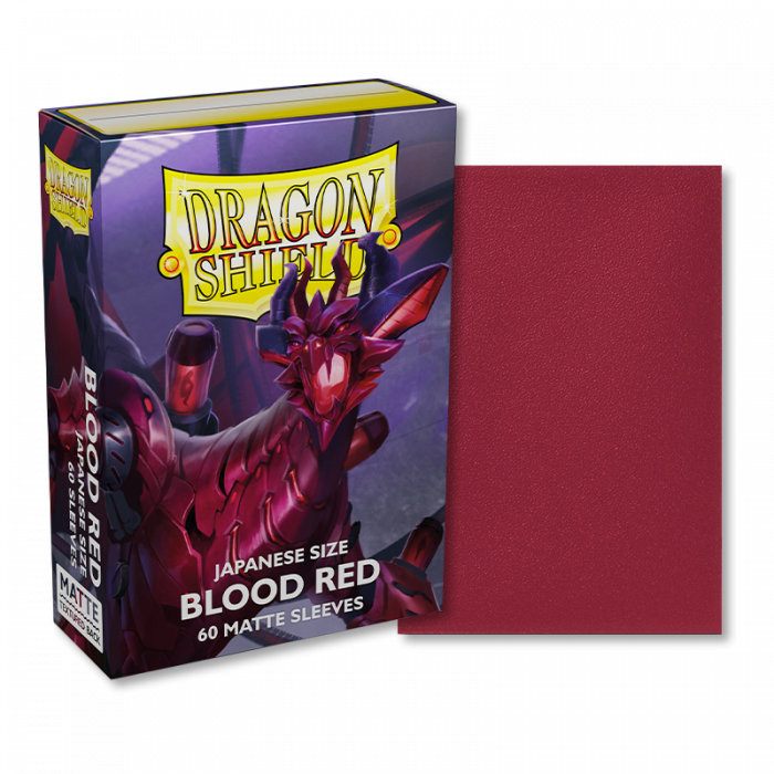 DRAGON SHIELD SLEEVES JAPANESE MATTE BLOOD RED 60CT