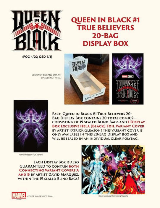 [PREORDER] Queen in Black #1 True Believers 20 Bag Display Box | Marvel Comics