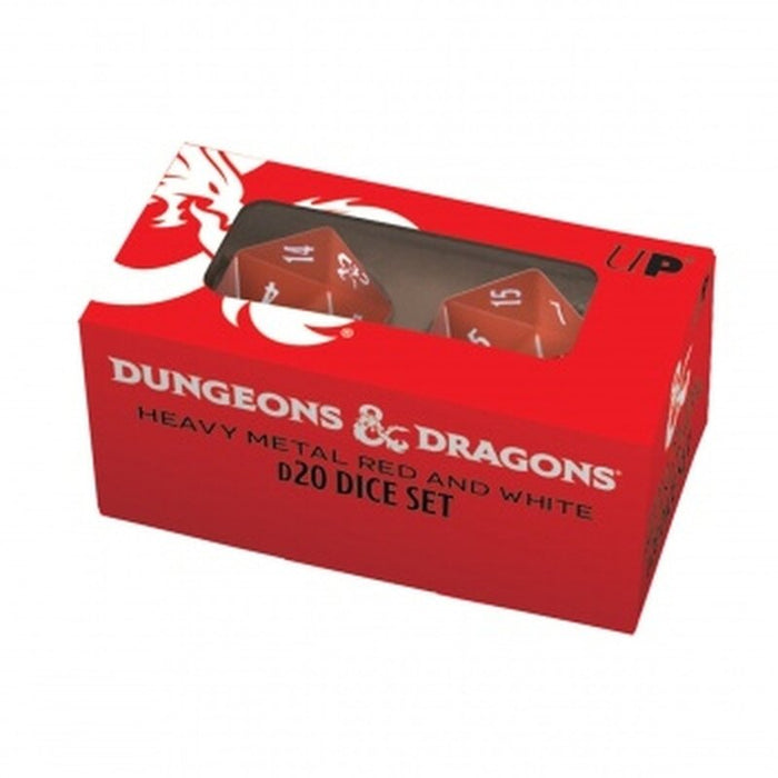 Heavy Metal D20 Dice Set Red/White